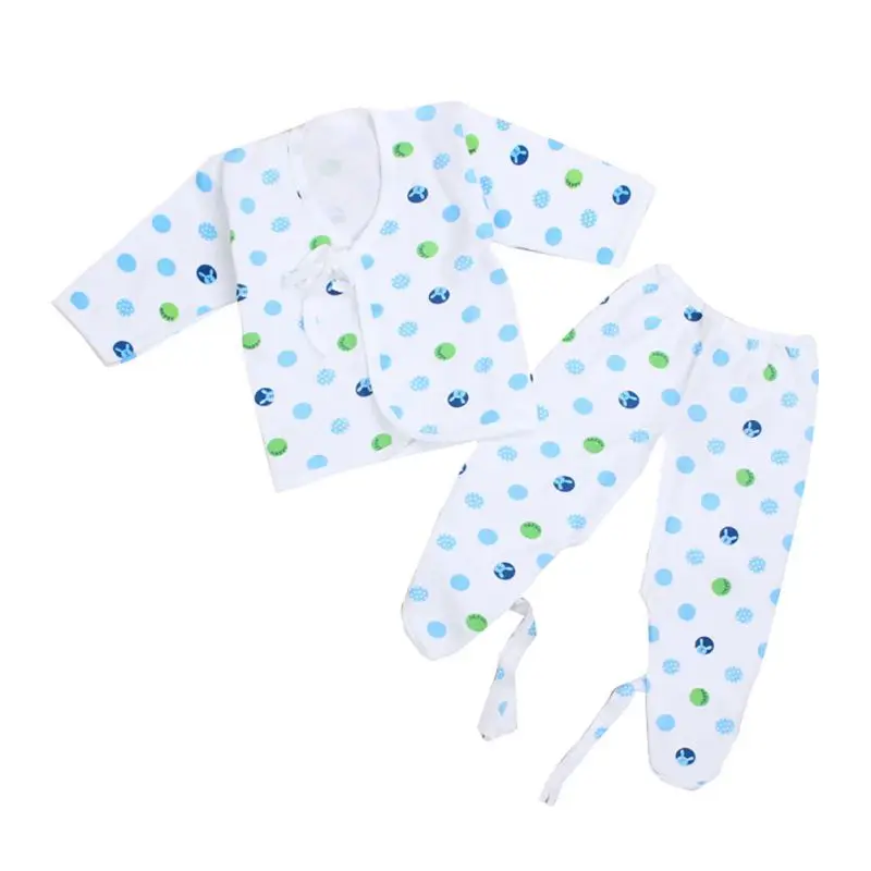 Весенне-осенний комплект для малышей из чистого хлопка на шнуровке