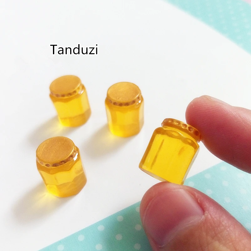 Tanduzi 20 шт. фрукты из смолы медовый чай Джем банки чаша кабошон кукольный домик