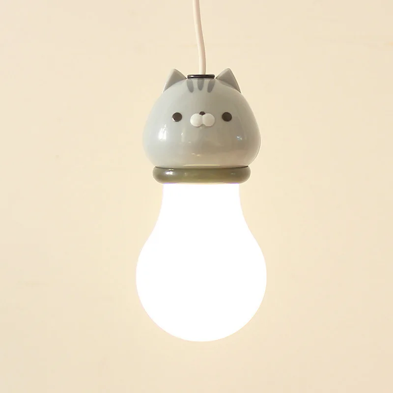 gray Светодиодный ночник с мультяшным котом для детей, детская спальня, USB светильник для мобильных устройств и ноутбуков, veilleuse enfant - Испускаемый цвет: gray