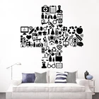 Виниловая наклейка на стену, Медицинский символ, клиника, доктор, медсестры, Наклейки на стены, окно, стекло, самоклеящиеся плакаты D374