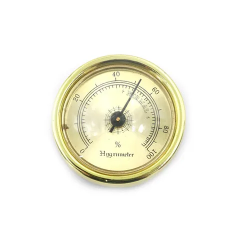 1 шт. новый круглый стеклянный аналоговый гигрометр для хьюмидоров золотой