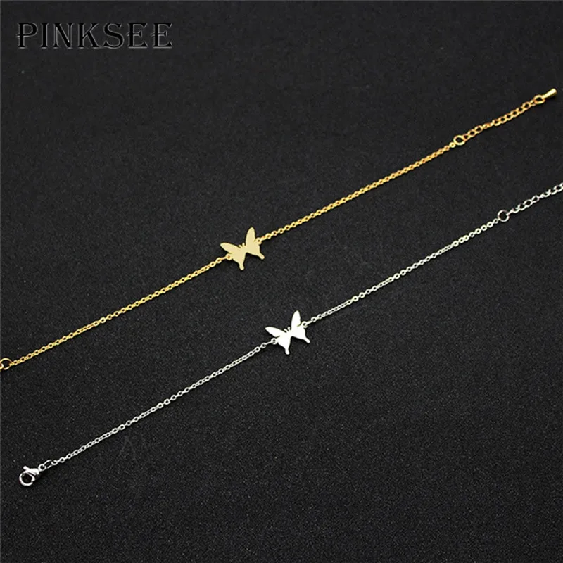 PINKSEE Мода DIY Нержавеющая сталь микро декор покрытие Бабочка дамы браслет для Для
