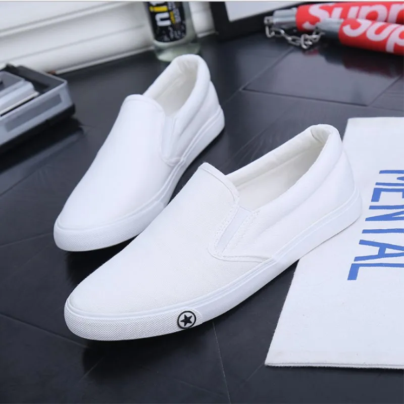 Мужские классические парусиновые туфли Белые Повседневные кроссовки без