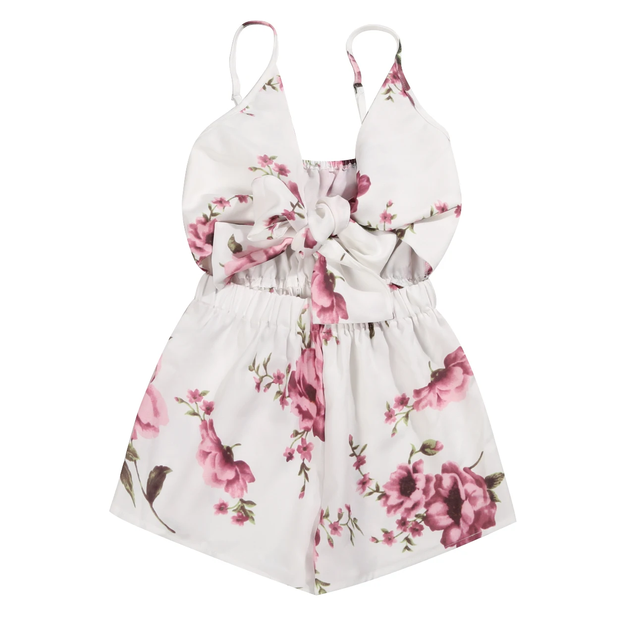 Женский Летний комбинезон с открытыми плечами свободный пляжный цветочным