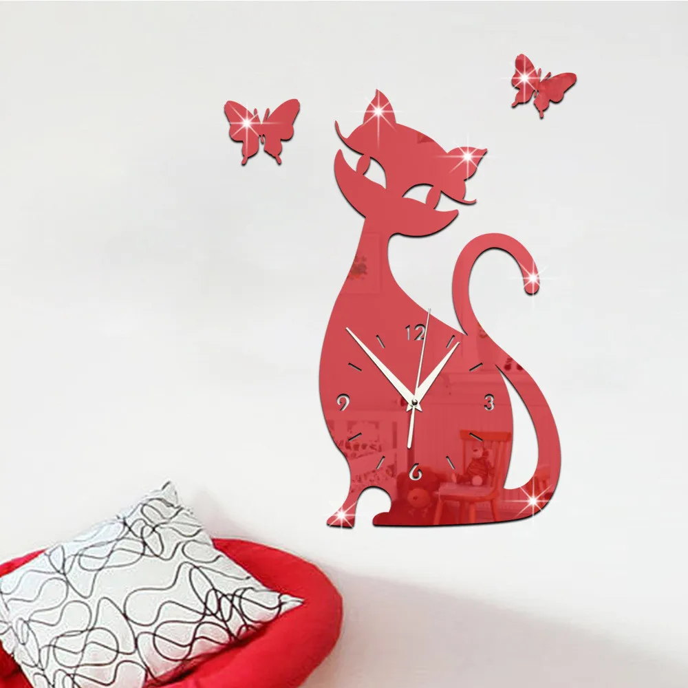 3D DIY акриловые зеркальные настенные часы современный кухонный домашний декор