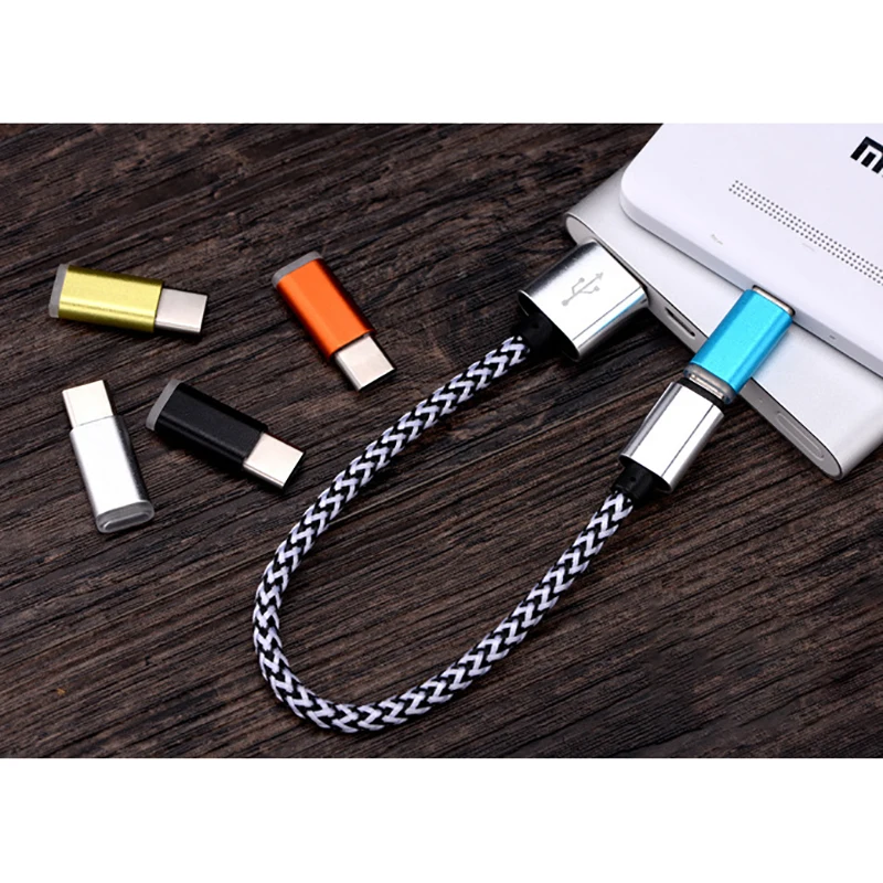 Роскошный мини-usb Type-C штекер к Micro USB гнезду C разъем для зарядки телефона Samsung Xiaomi