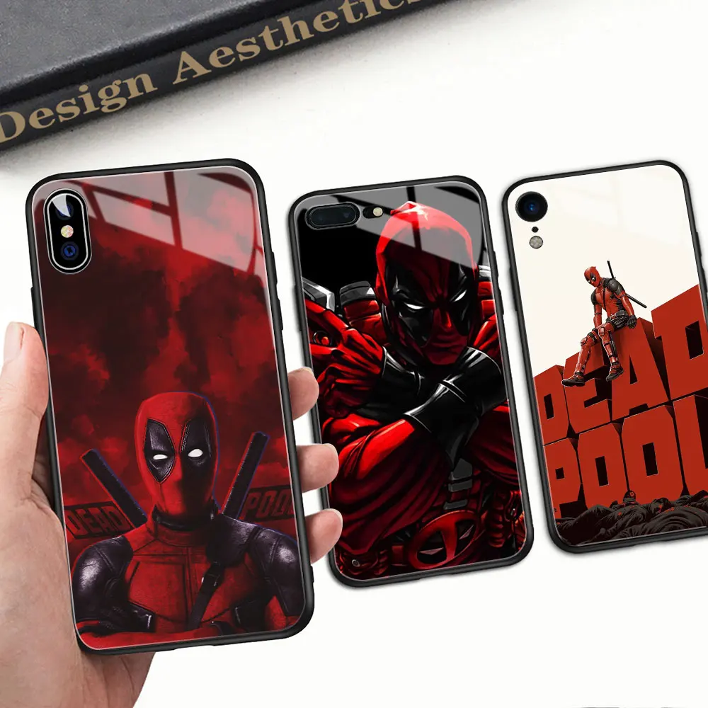 FinderCase для iPhone 8 Plus чехол стеклянная задняя крышка Deadpool XS 6 6s 7 Max XR X 11 pro max|Бамперы| |