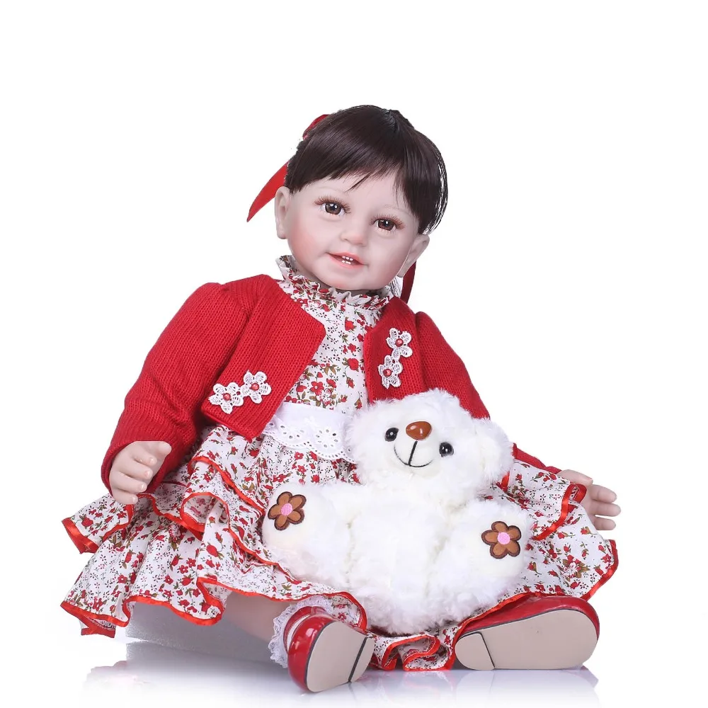 

Reborn baby girl toddler dolls bebe doll 22"55cm vinyl silicone reborn baby dolls real alive princess doll toys for child gift