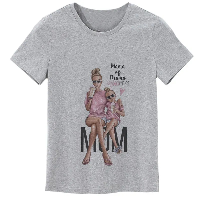 Женская футболка с принтом Super Mom Повседневная Винтажная коротким рукавом и
