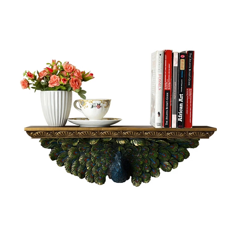 Юго Восточной Азии стиль смолы павлин настенный стол разделительная полка