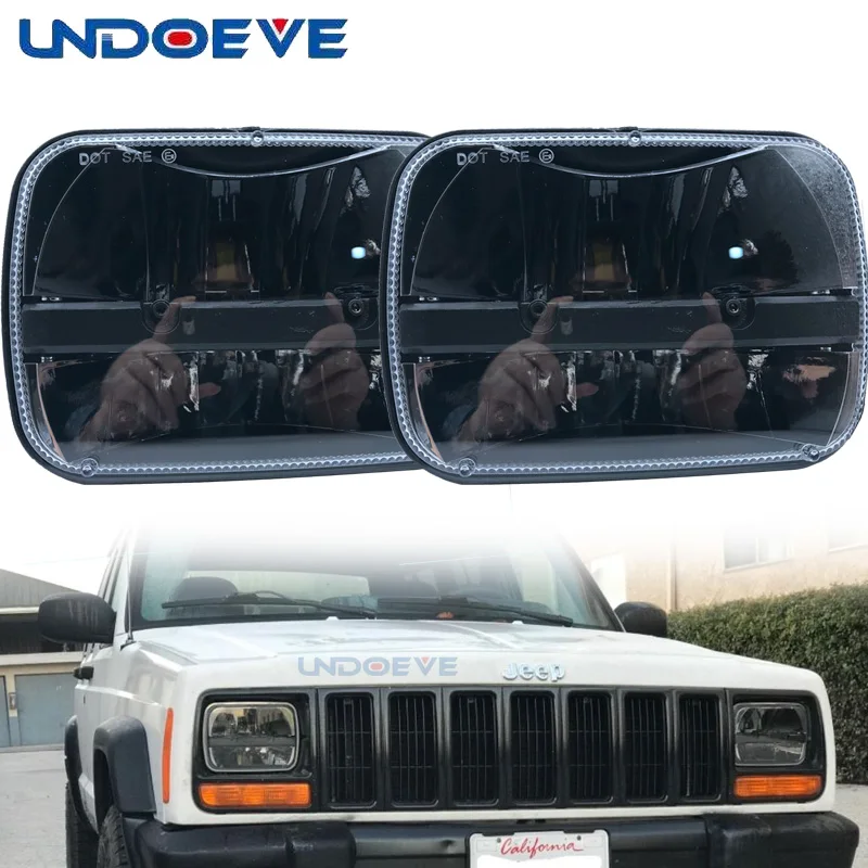 Undoeve 2 шт. для jeep Cherokee XJ 5x7 &quotпрямоугольный светодиодный фар 6x7 квадратный Грузовик