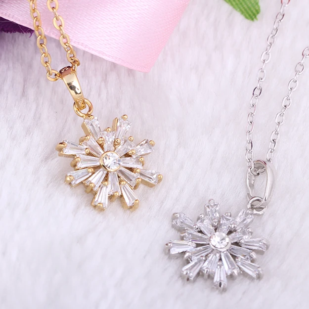 Christmas gifts fashion flowers pendant necklace genuine Austrian crystals 18 k gold plated hand made jewelry | Украшения и