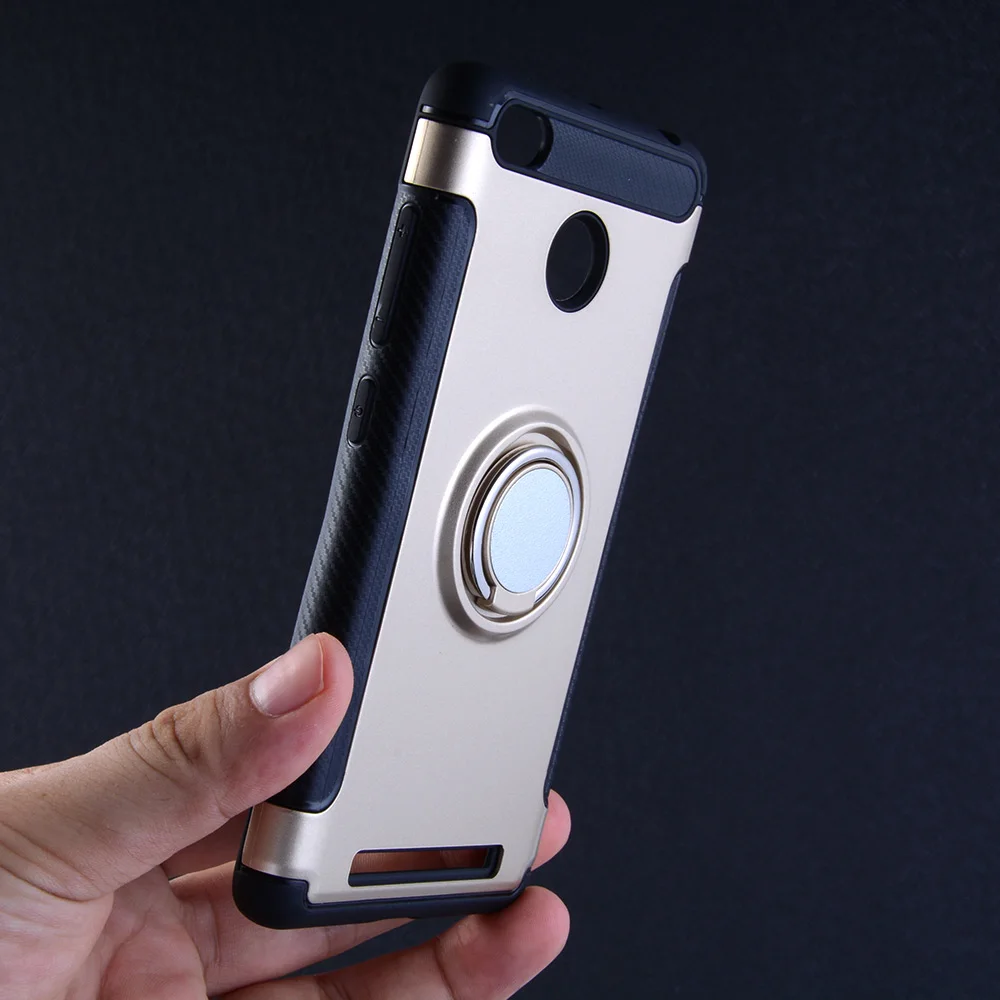 Олаф палец кольцо Kickstand Case для Xiaomi Redmi 3 Pro s Пластиковый ПК + ТПУ ARMOR 5.0 дюймов
