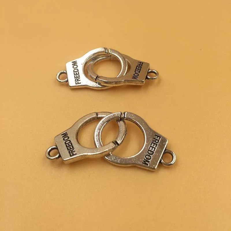 25 парт/Лот подвеска ручной работы с серебряным покрытием 24x15 мм|charm pendant|handcuff