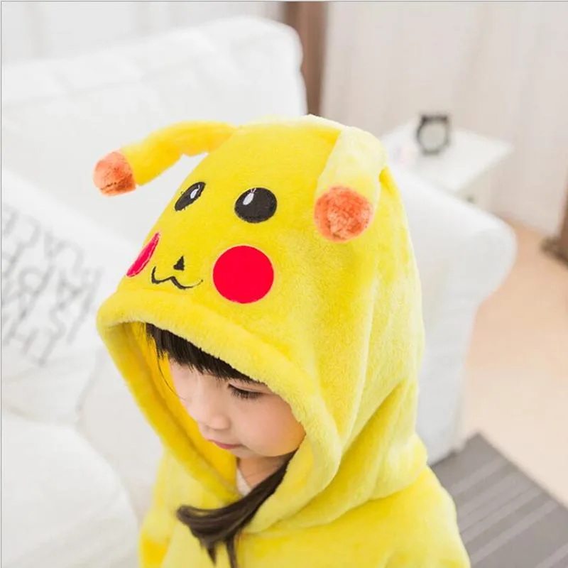 Kid Pokemon Pikachu косплей Кигуруми Комбинезон детский мультфильм аниме-комбинезон