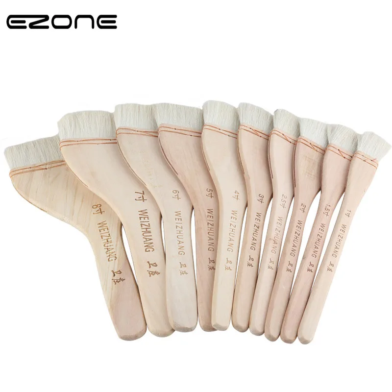 

EZONE 1PC Drawing Brushes Acrylic Paints Wooden Handel Differemt Size Brushes For Watercolor Oil Gouache Painting Art Supply