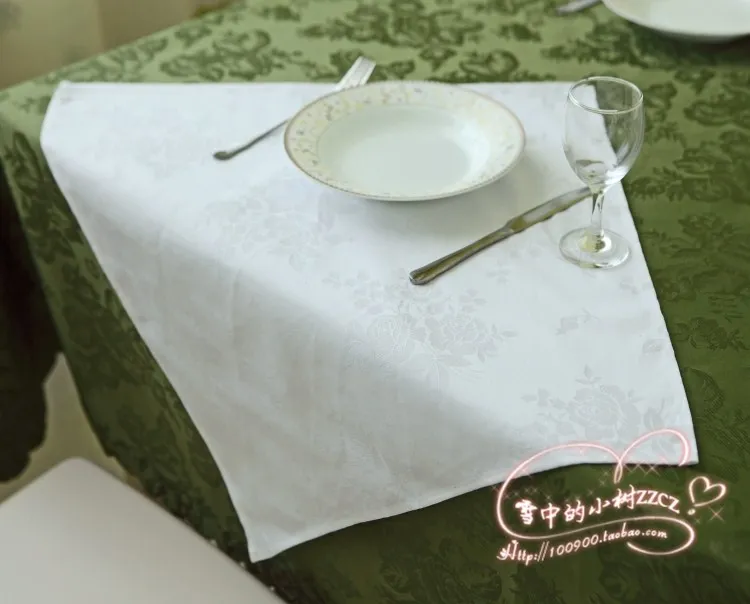 10 шт./лот салфетки для ресторана из белой хлопчатобумажной ткани