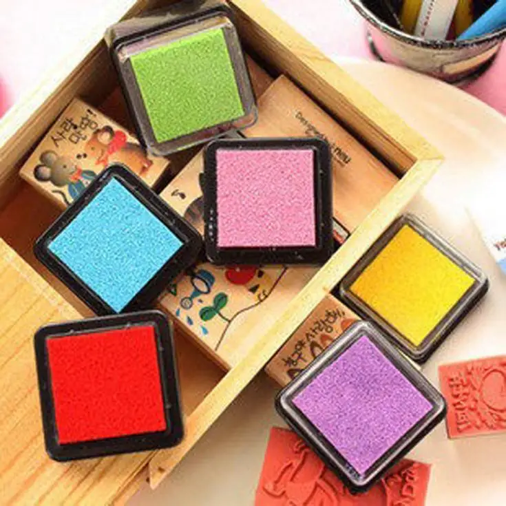 12 шт./лот видов цветов в наличии прекрасный пластиковый коврик для чернил Inkpad