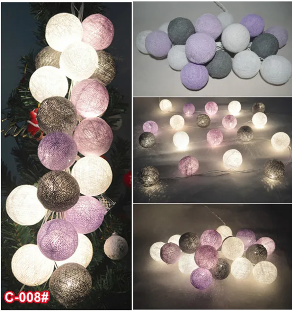 20 шт./компл. смешанный серый фиолетовый белый ватным тампоном гирлянды гирляндой