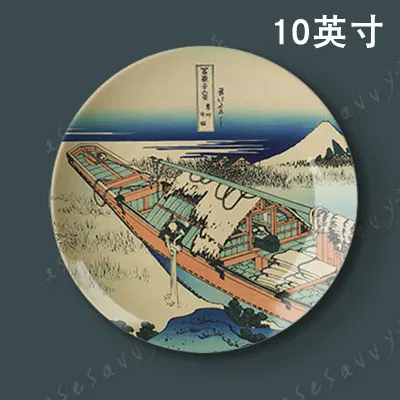 10 дюймов Fu Yue тридцать шесть видов Hokusai праздник день Тип декоративная тарелка подвесная тарелка Керамическая Тарелка декоративная тарелка настенная - Цвет: 21