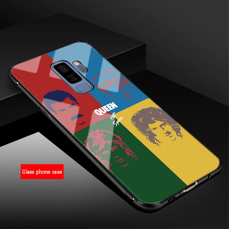 Freddie Mercury Queen band чехол для телефона из закаленного стекла Samsung Galaxy S8 S9 S10 PLUS A6 A6S A8 A8S J6