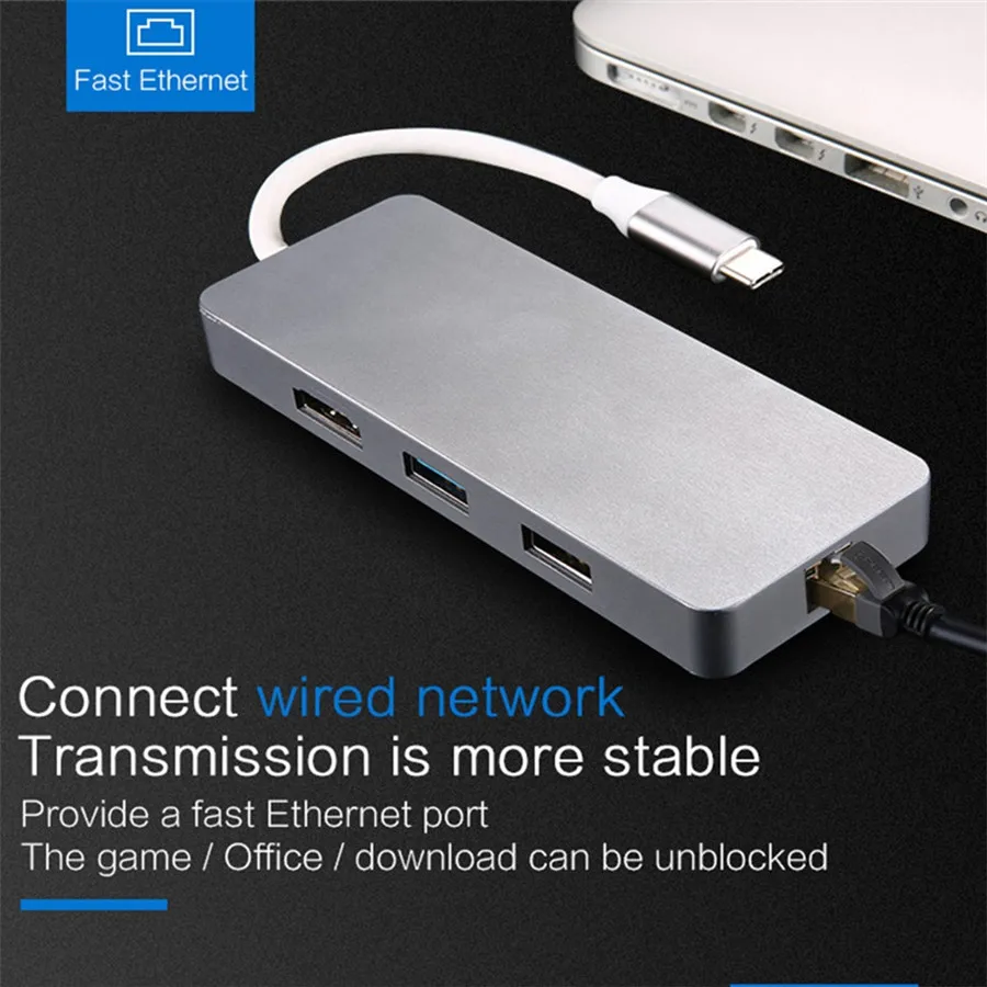 Thunderbolt 3 USB C концентратор HDMI RJ45 lan адаптер многопортовая док станция 0 Type зарядный