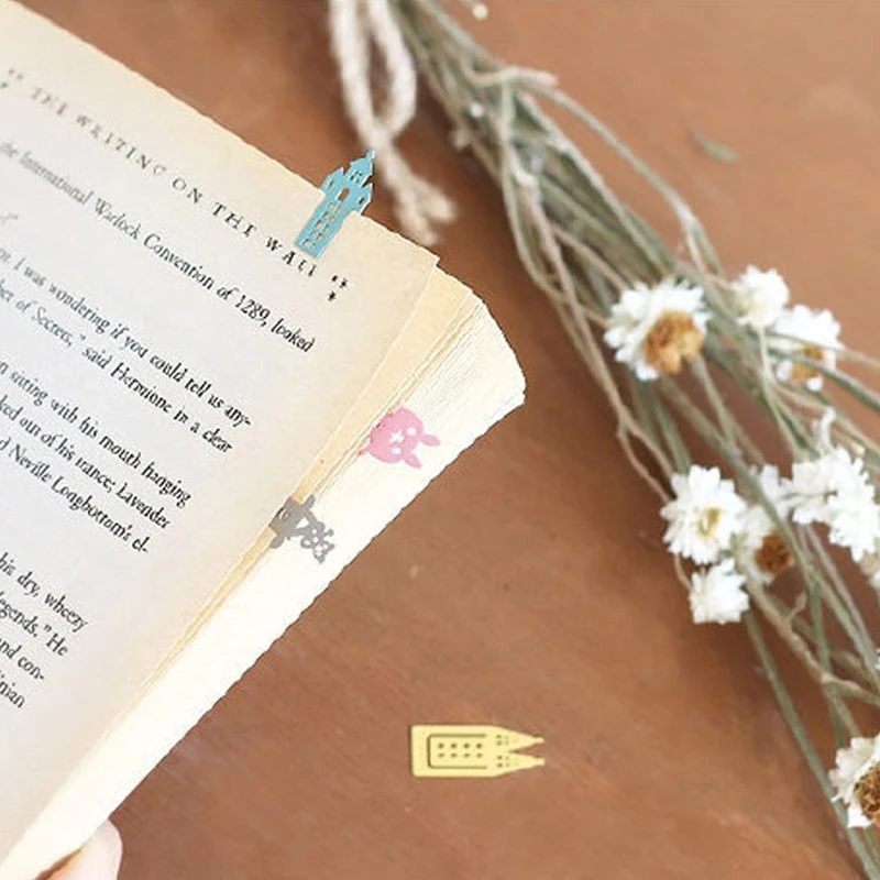 Знаковых книг марка Мини мультфильм металлические закладки набор указателей Книга маркеры страниц