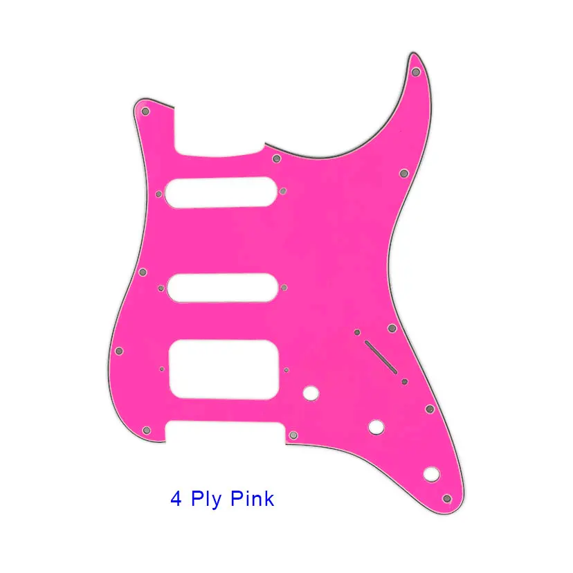 4 ply pink Pleroo аксессуары для гитары 11 винтовое отверстие накладки для Fender Stratocaster США/мексиканский стандарт ST HSS гитары ra царапины пластины - Цвет: 4 ply pink