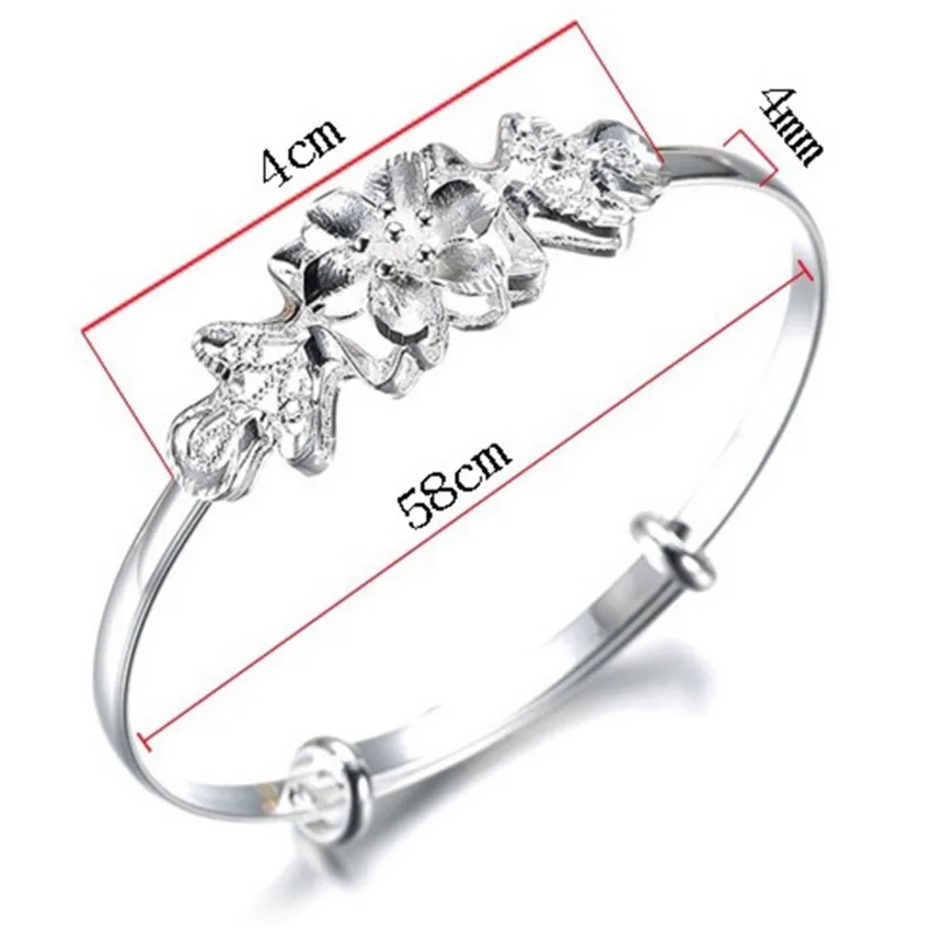 Женский браслет из серебра 925 пробы с цветочным принтом|bracelet love|love braceletopen bracelet |