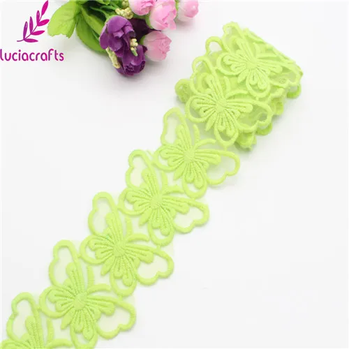Lucia crafts 7,3 см Разноцветные формы Вязание Вышивка Хлопок Кружево DIY отделка Швейные аксессуары материалы N0513 - Цвет: C10 Light green  1y