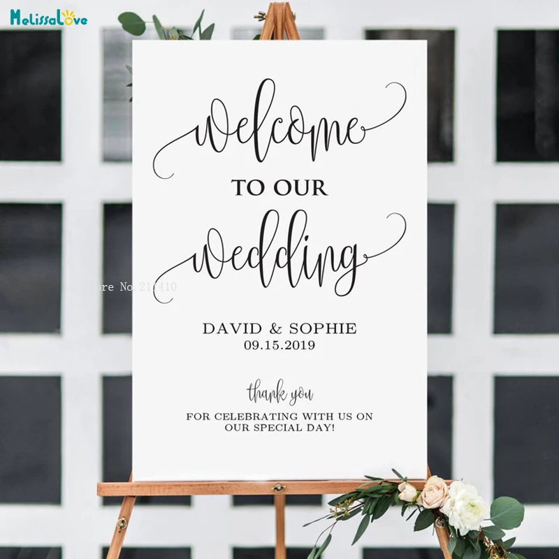 Съемные Свадебные приветственные знаки Переводные картинки деревянная доска