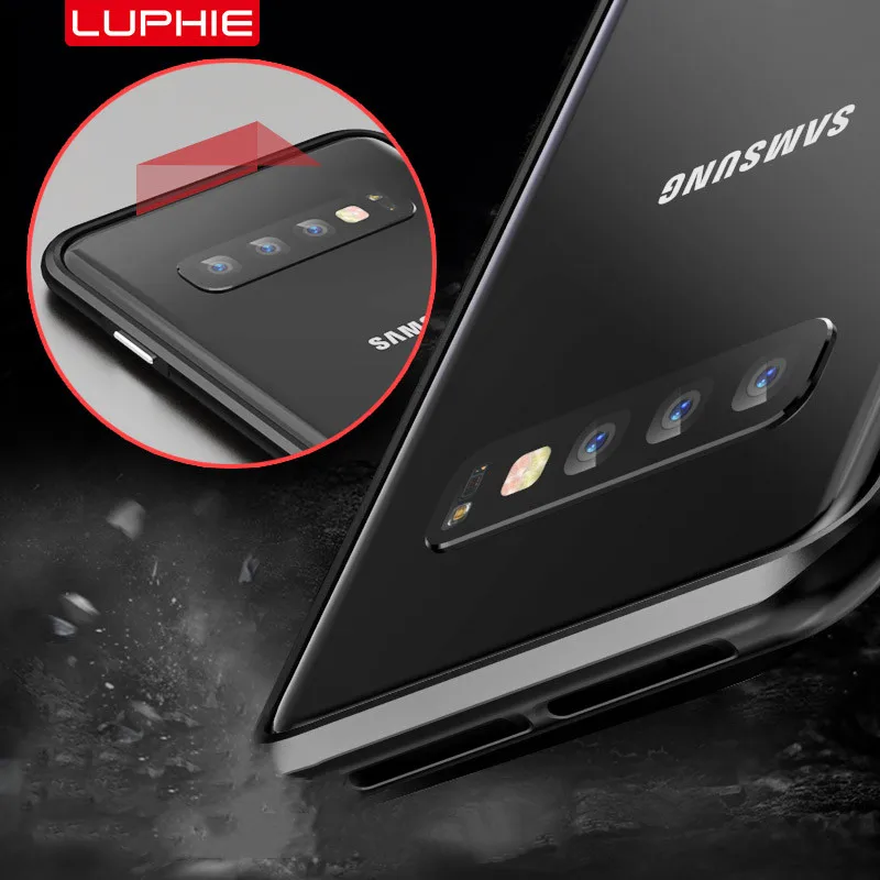 LUPHIE Curved Metal Bumper For Samsung Galaxy S10 Plus s10 Case Shockproof Aluminum Cover Protective Shell |