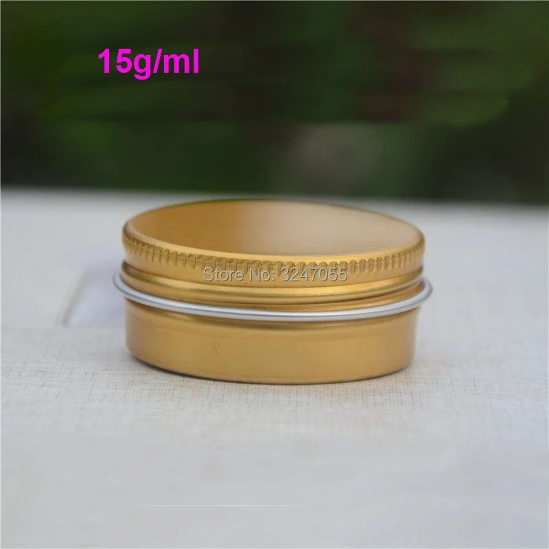 15 г/мл 50pcs100pcs пустые косметические алюминиевая баночка для крема из золотистого