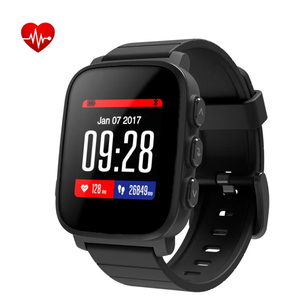 SMAWATCH SMA-Q2 Smartwatch 1 28 &quotBluetooth сердечного ритма трекер Smart Sport Фитнес часы шагомер для