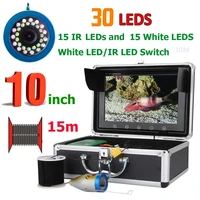 10 inch 15m 1000tvl fish finder underwater fishing camera 15pcs white leds 15pcs infrared lamp for iceseariver fishing