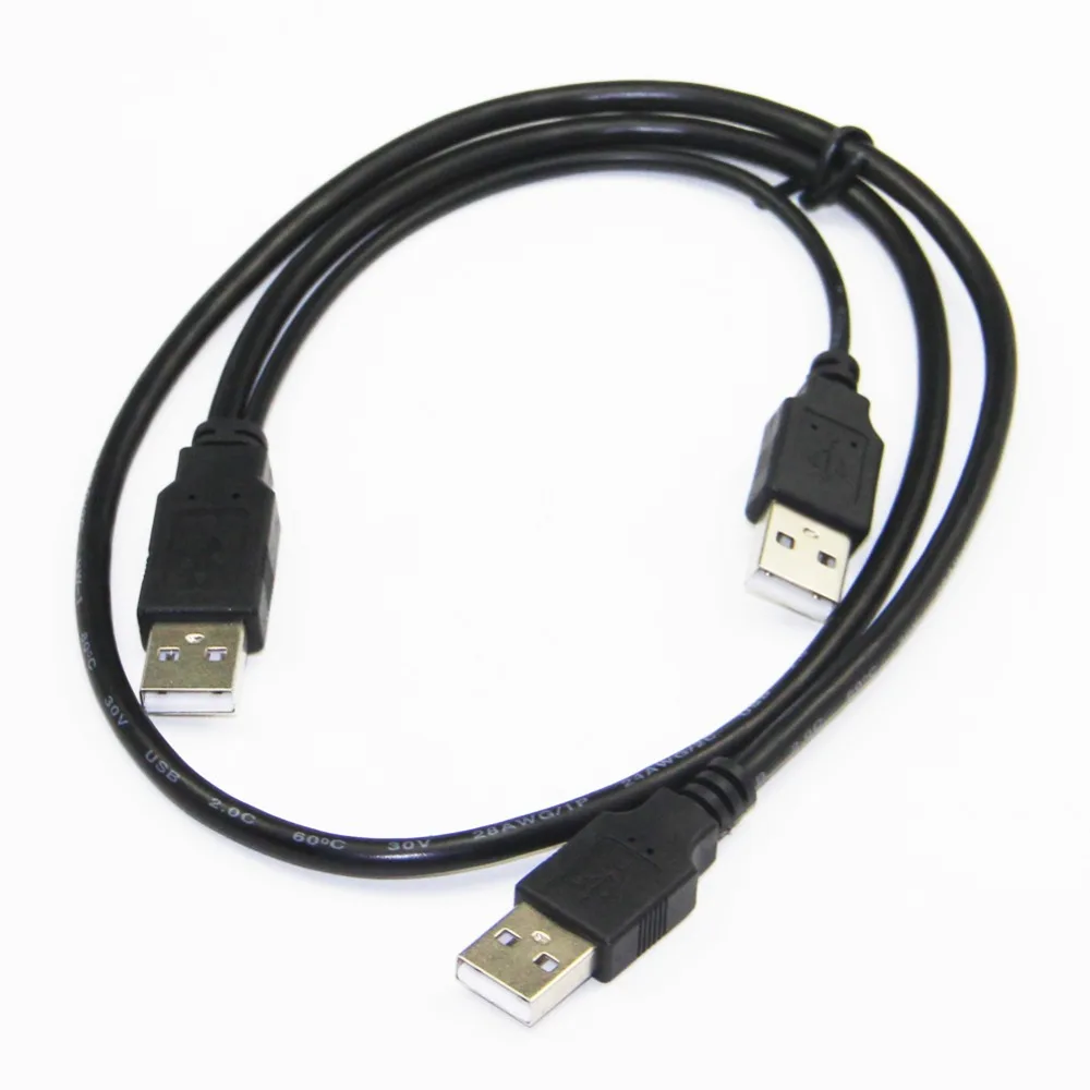 Bochara 2 в 1 двойной USB 0 Тип A штекер типа + источник питания Y кабель фольга Плетеный