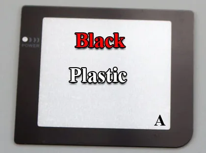 A black plastic lens ChengHaoRan, 50 шт., серебристый, черный, серый, золотой, пластиковый стеклянный экран, объектив для GBP, защитная крышка, замена для GameBoy Pocket - Цвет: A black plastic lens