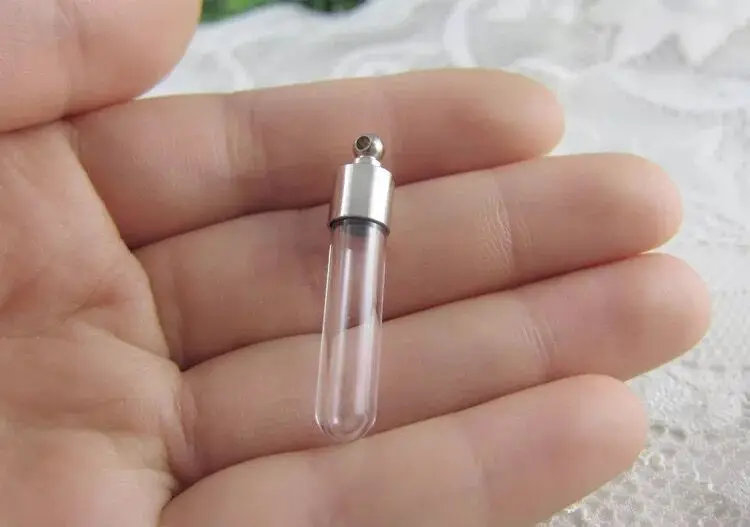 100 шт. винтовая крышка круглая Нижняя трубка стеклянная флакон подвеска кристалл