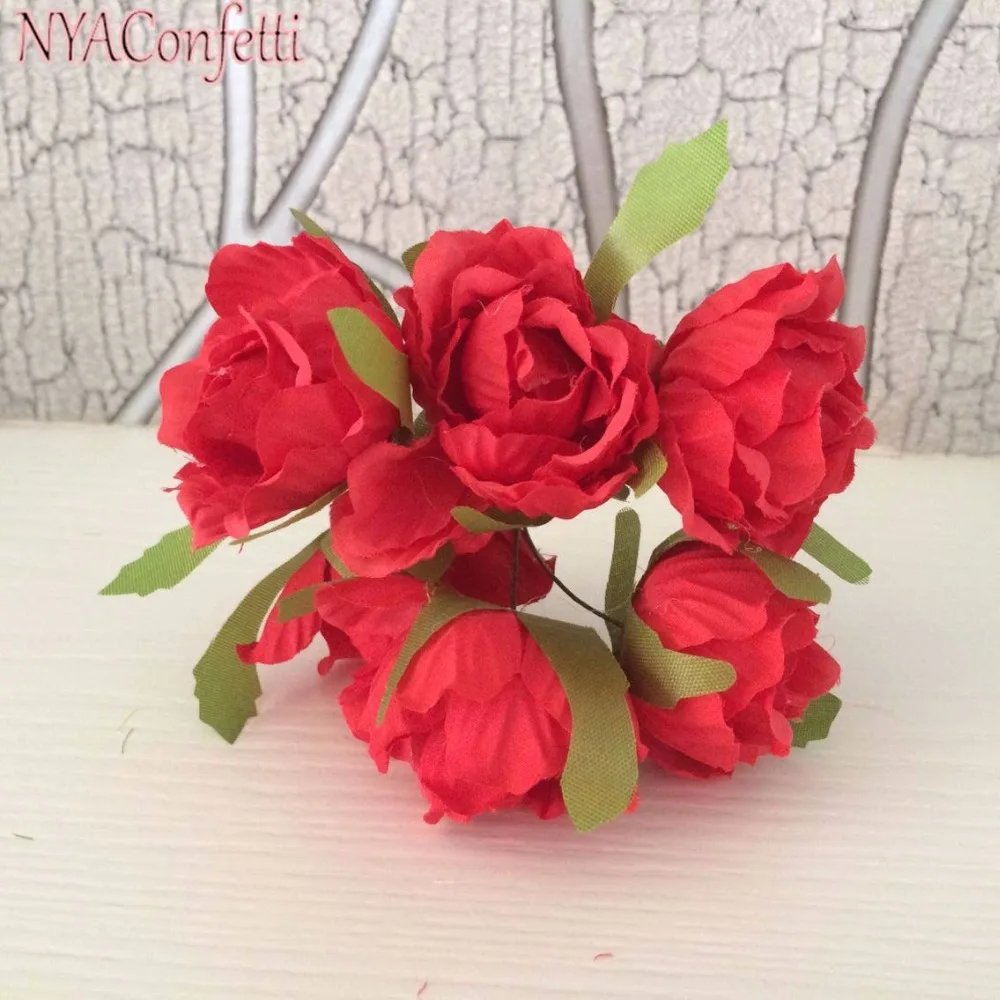 6PCS Multicolor Real Touch Peony Artificial Silk Roses Fake Peonies DIY Craft For Wedding Bridal Bouquet Garland Home Decoration | Дом и сад