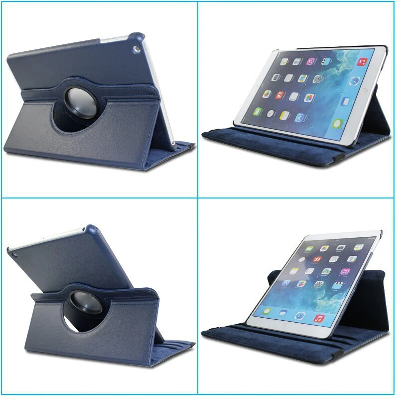 SZEGYCHX, Чехол для планшета iPad 9.7 дюймов новая модель / Air 1 / Air 2, флип чехол с углом вращения 360, искусственная кожа, смарт-чехол на стойке