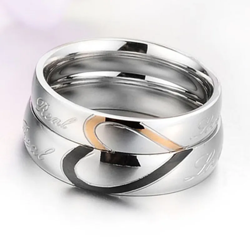 Романтические обручальные кольца для женщин и мужчин из нержавеющей стали