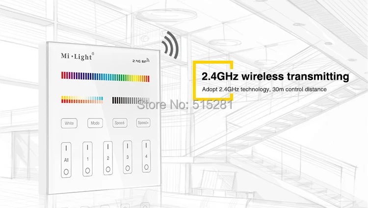 BSOD светодиодный пульт дистанционного управления T4 Milight RF2.4G беспроводной 4 зоны RGB CCT 16 Milion цвета Регулируемая яркость