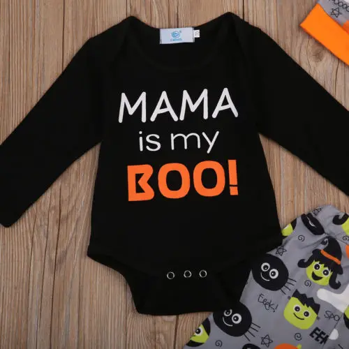 Одежда для новорожденных мальчиков и девочек с длинными рукавами на Хэллоуин