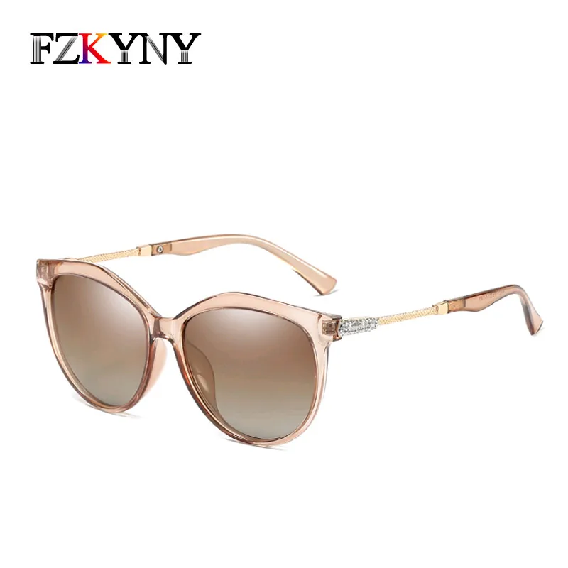 FZKYNY New Polarized Sunglasses Women Luxury Brand Designer Coating Mirror Eyewear Fashion Drill Sun Glasses High Quality UV400 |