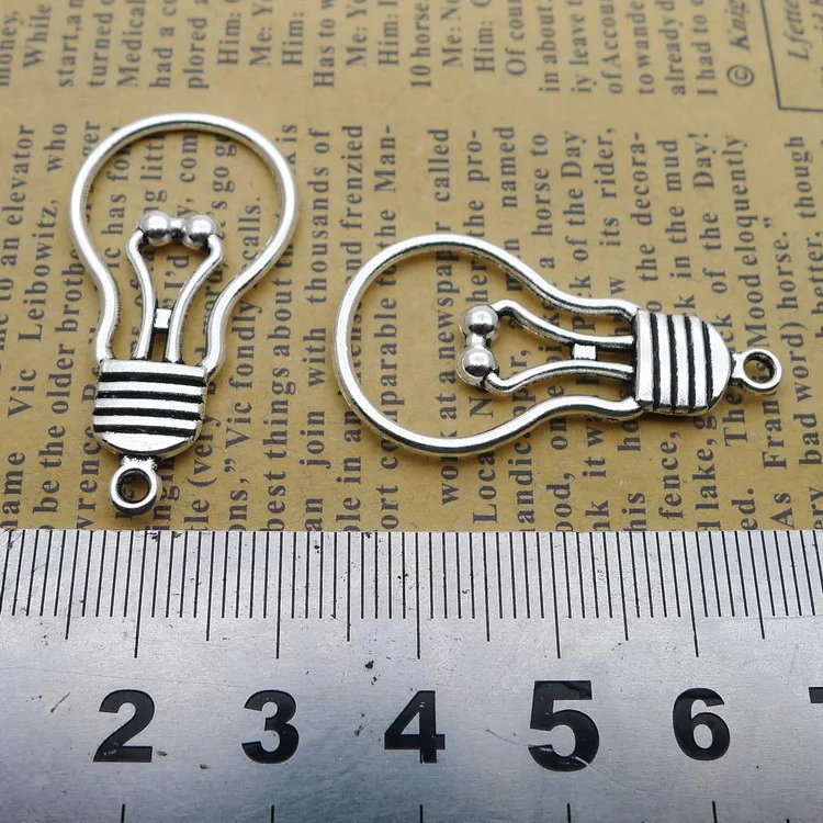 

100pcs Exquisite Bulb charms pendants 20*36mm Antique silver bag accessories craft Jewelry earring bracelet necklace anklet