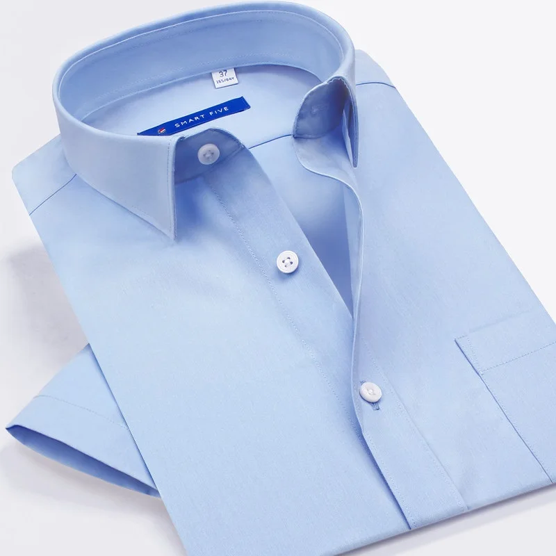 

Smart Five Casual Shirt Camisa Social Masculina 100% Cotton Short Sleeve Men Shirts Brand Shirt Whiteslim Fit Shirts Man