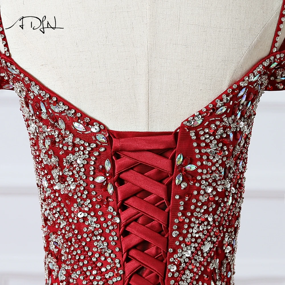 ADLN сильно бисером бордовые платья Quinceanera бальное платье высокого качества - Фото №1