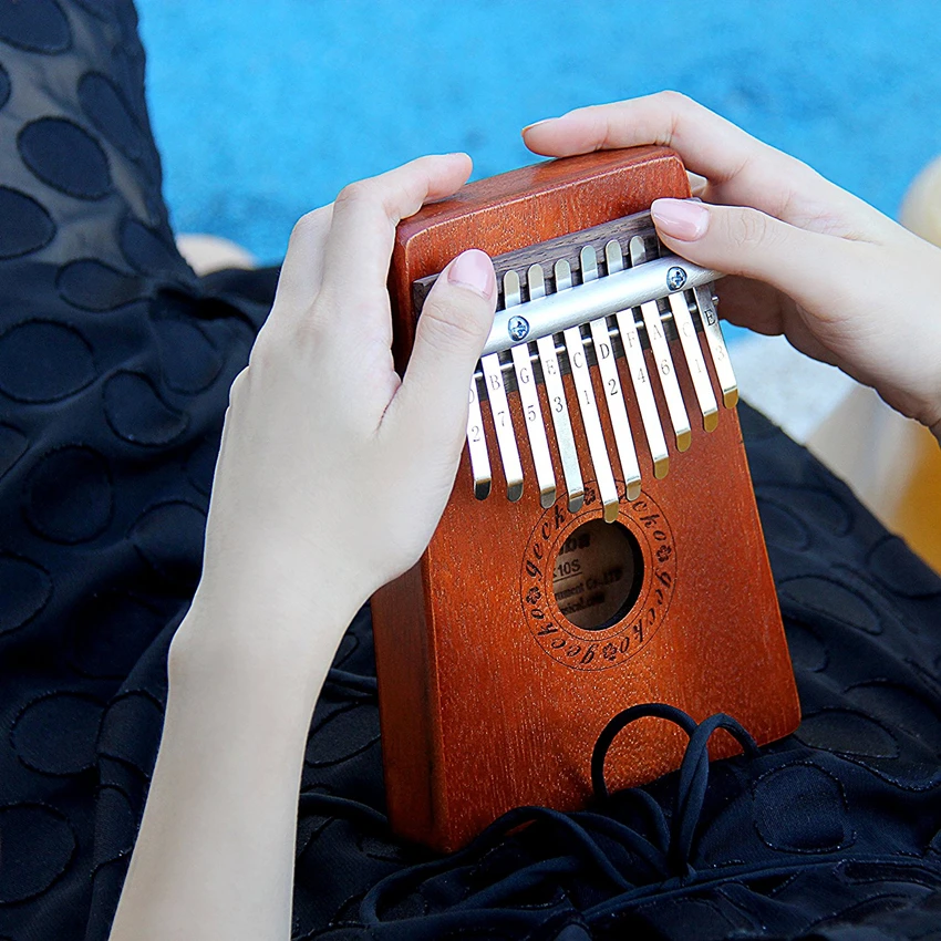 JDR Kalimba Mbira Sanza 10 клавиш большой палец пианино карманный размер начинающих дружественных поддерживающая сумка и клавиатура музыкальный инструмент