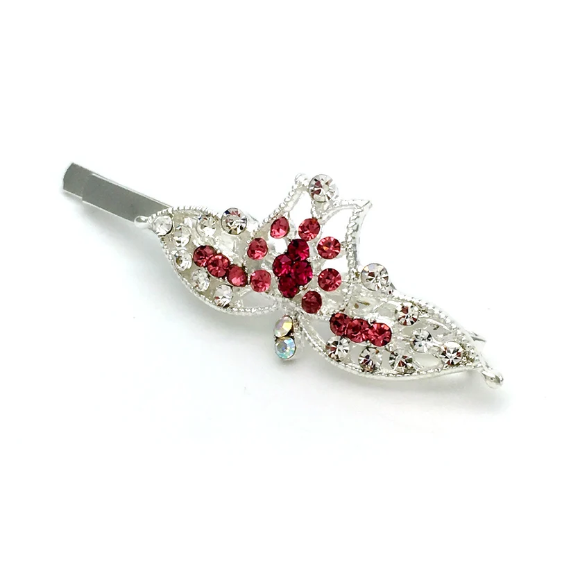 6 шт. заколка для волос цветок лист кристалл горный хрусталь головные уборы