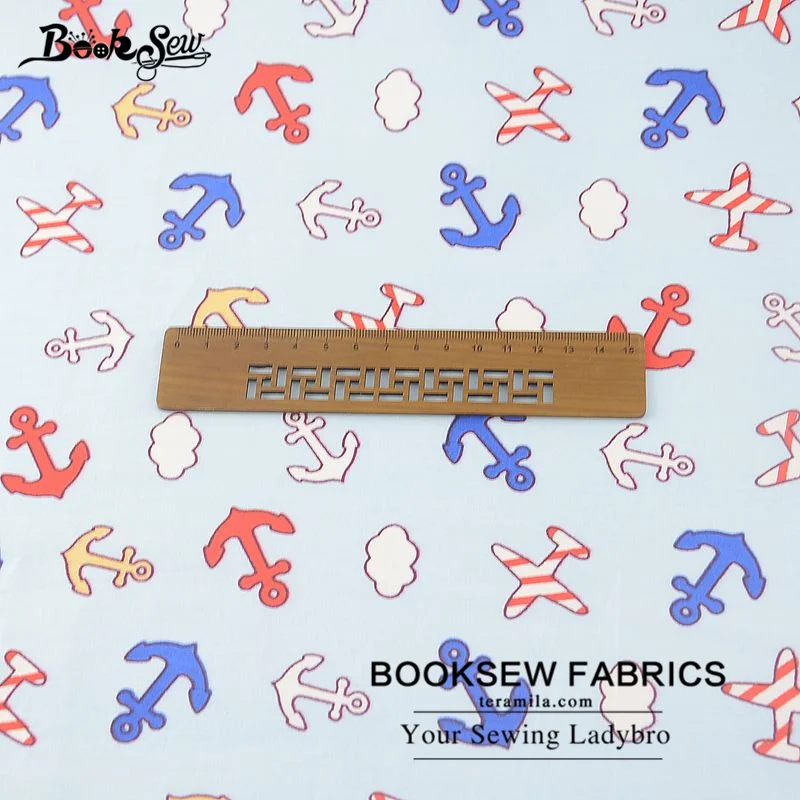 Booksew 100% хлопчатобумажная саржевая ткань для шитья морской якорь узоры стеганый